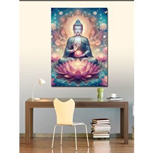 Kanvas Tablo Buda Heykeli Ve Lotus Çiçeği 70x100 cm
