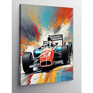 Kanvas Tablo Retro Formula 1 Aracı 50x70 cm