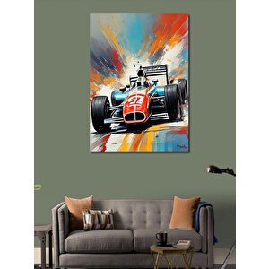 Kanvas Tablo Retro Formula 1 Aracı 70x100 cm