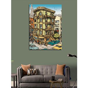 Kanvas Tablo Bina Ve İnsanlar 70x100 cm