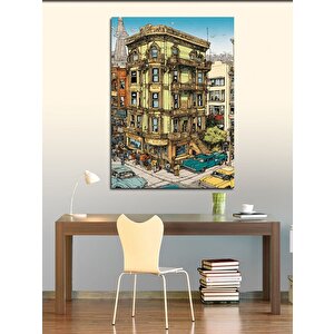 Kanvas Tablo Bina Ve İnsanlar 70x100 cm