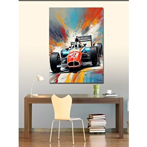 Kanvas Tablo Retro Formula 1 Aracı 100x140 cm