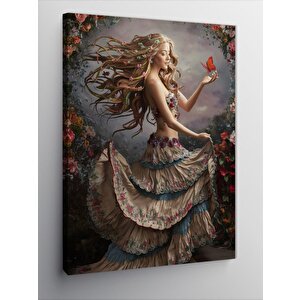 Kanvas Tablo Kelebek Ve Kadın 70x100 cm