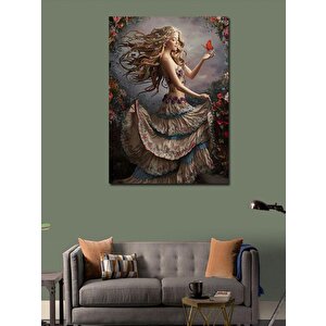 Kanvas Tablo Kelebek Ve Kadın 70x100 cm