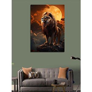 Kanvas Tablo Gün Batımı Ve Aslan 50x70 cm