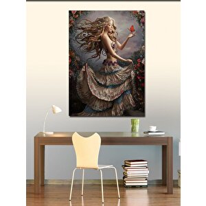 Kanvas Tablo Kelebek Ve Kadın 100x140 cm