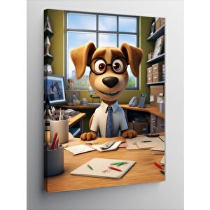 Kanvas Tablo Çalışan Köpek 50x70 cm