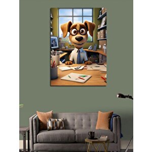 Kanvas Tablo Çalışan Köpek 70x100 cm