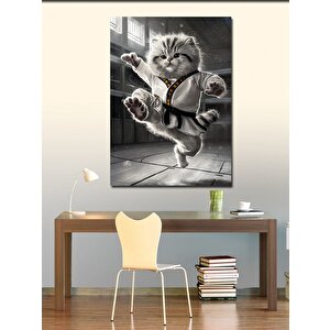Kanvas Tablo Karateci Kedi 70x100 cm