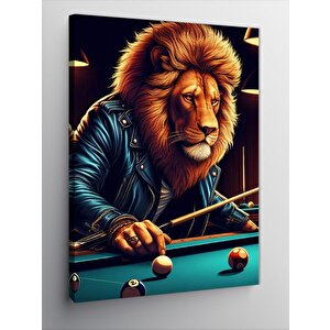 Kanvas Tablo Bilardo Oynayan Aslan 50x70 cm