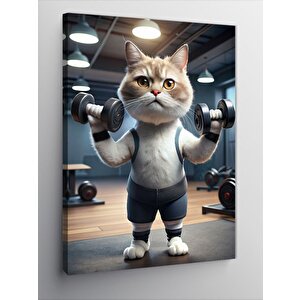Kanvas Tablo Vücut Çalışan Kedi 50x70 cm