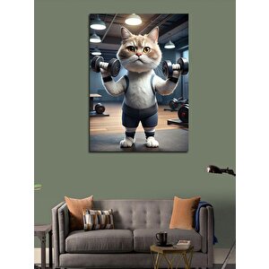 Kanvas Tablo Vücut Çalışan Kedi 50x70 cm