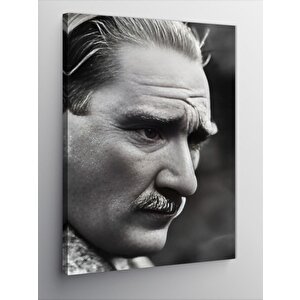 Kanvas Tablo Siyah Beyaz Mustafa Kemal Atatürk 50x70 cm