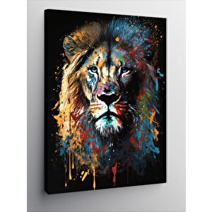 Kanvas Tablo Boyalı Aslan 100x140 cm