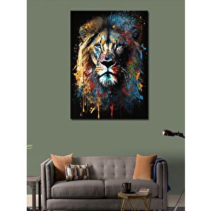 Kanvas Tablo Boyalı Aslan 100x140 cm