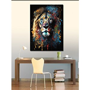 Kanvas Tablo Boyalı Aslan 100x140 cm