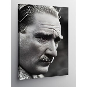 Kanvas Tablo Siyah Beyaz Mustafa Kemal Atatürk 70x100 cm