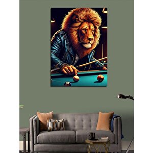 Kanvas Tablo Bilardo Oynayan Aslan 70x100 cm