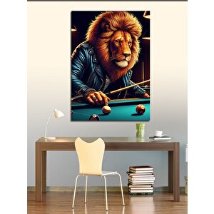 Kanvas Tablo Bilardo Oynayan Aslan 70x100 cm