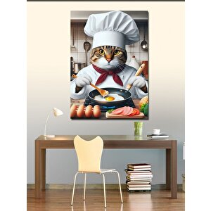 Kanvas Tablo Yumurta Yapan Kedi 70x100 cm
