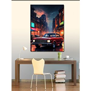 Kanvas Tablo Kırmızı Klasik Araba 50x70 cm
