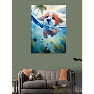 Kanvas Tablo Yüzen Köpek 70x100 cm