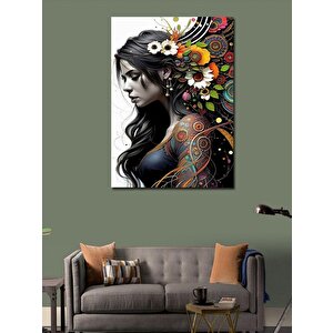 Kanvas Tablo Çiçekli Kız 70x100 cm