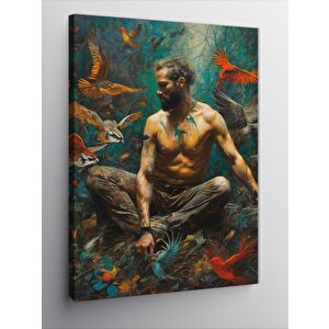 Kanvas Tablo Adam Ve Kuşlar 70x100 cm
