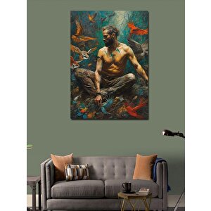 Kanvas Tablo Adam Ve Kuşlar 50x70 cm