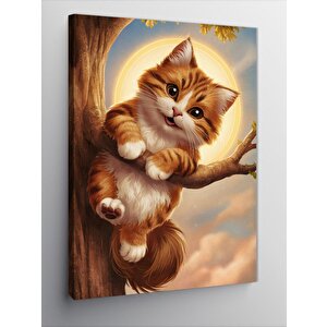 Kanvas Tablo Ağaçtaki Kedi 70x100 cm