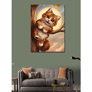 Kanvas Tablo Ağaçtaki Kedi 70x100 cm