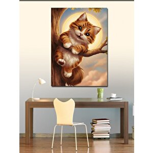 Kanvas Tablo Ağaçtaki Kedi 70x100 cm