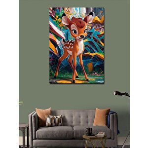 Kanvas Tablo Renkli Fon Sevimli Ceylan 70x100 cm