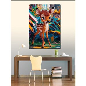 Kanvas Tablo Renkli Fon Sevimli Ceylan 50x70 cm