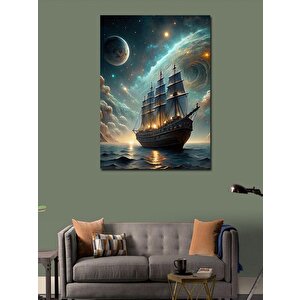 Kanvas Tablo Karsan Gemisi Ve Ay 100x140 cm
