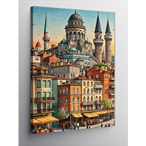 Kanvas Tablo Cami Ve Şehir 100x140 cm
