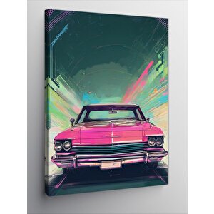 Kanvas Tablo Pembe Klasik Araba 70x100 cm