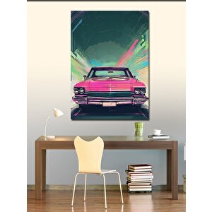 Kanvas Tablo Pembe Klasik Araba 70x100 cm