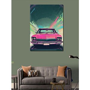 Kanvas Tablo Pembe Klasik Araba 100x140 cm