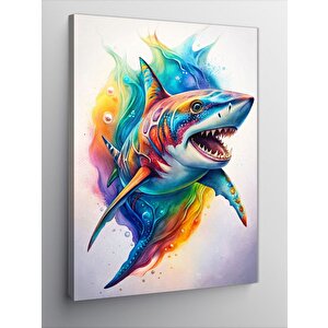Kanvas Tablo Renkli Köpekbalığı 70x100 cm