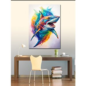 Kanvas Tablo Renkli Köpekbalığı 70x100 cm