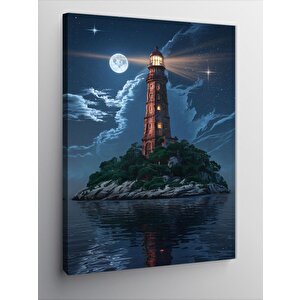 Kanvas Tablo Deniz Feneri Ve Ada 50x70 cm