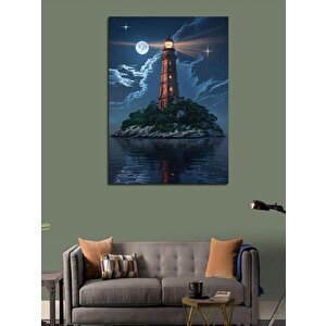 Kanvas Tablo Deniz Feneri Ve Ada 50x70 cm