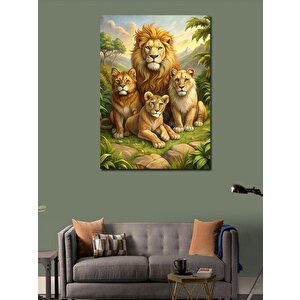 Kanvas Tablo Sevimli Aslan Ailesi 70x100 cm