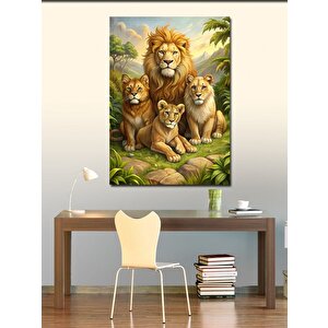 Kanvas Tablo Sevimli Aslan Ailesi 70x100 cm