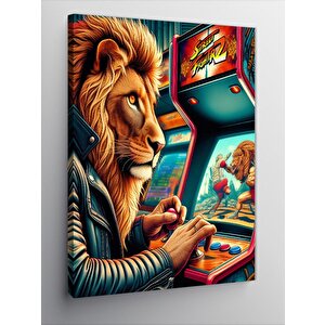 Kanvas Tablo Aslan Ve Street Fighter 2 50x70 cm