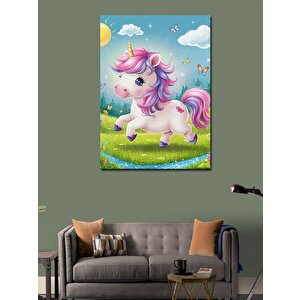 Kanvas Tablo Sevimli Yavru Unicorn 100x140 cm