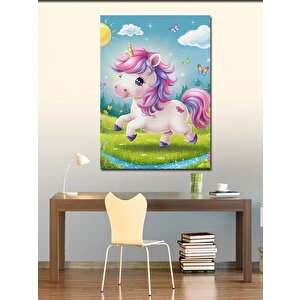 Kanvas Tablo Sevimli Yavru Unicorn 100x140 cm