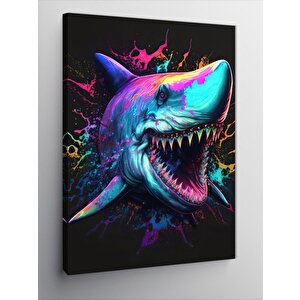 Kanvas Tablo Renkli Köpekbalığı 100x140 cm