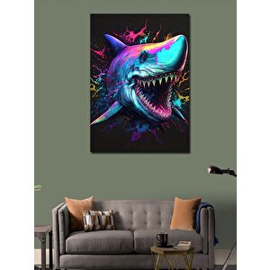 Kanvas Tablo Renkli Köpekbalığı 100x140 cm